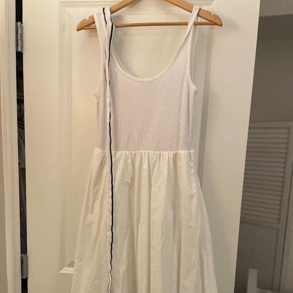 Vineyard Vines Nautical White Poplin Rib Midi Dress, Sz Sm - Picture 2 of 5